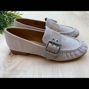 UGG Cream Loafers with Buckle Detail